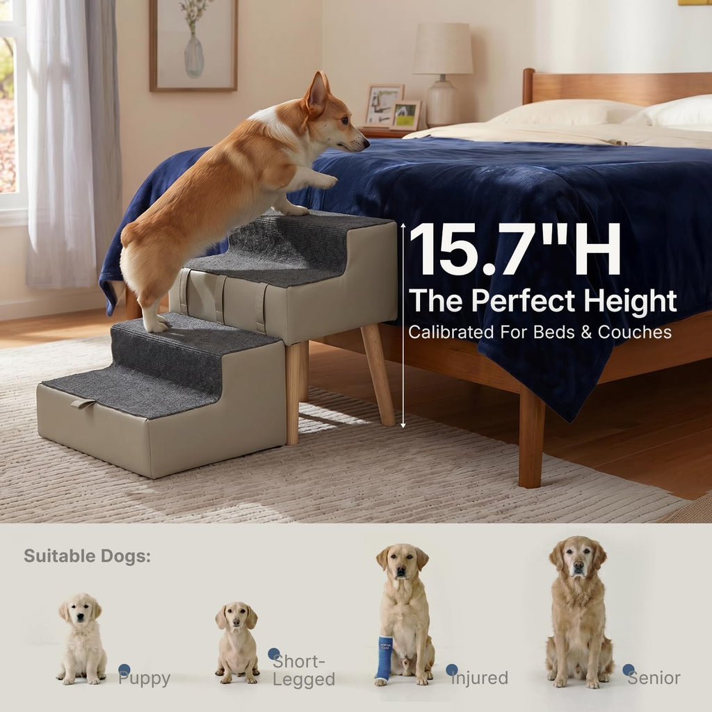 2-in-1 Foldable Dog Stairs & Ottoman L111