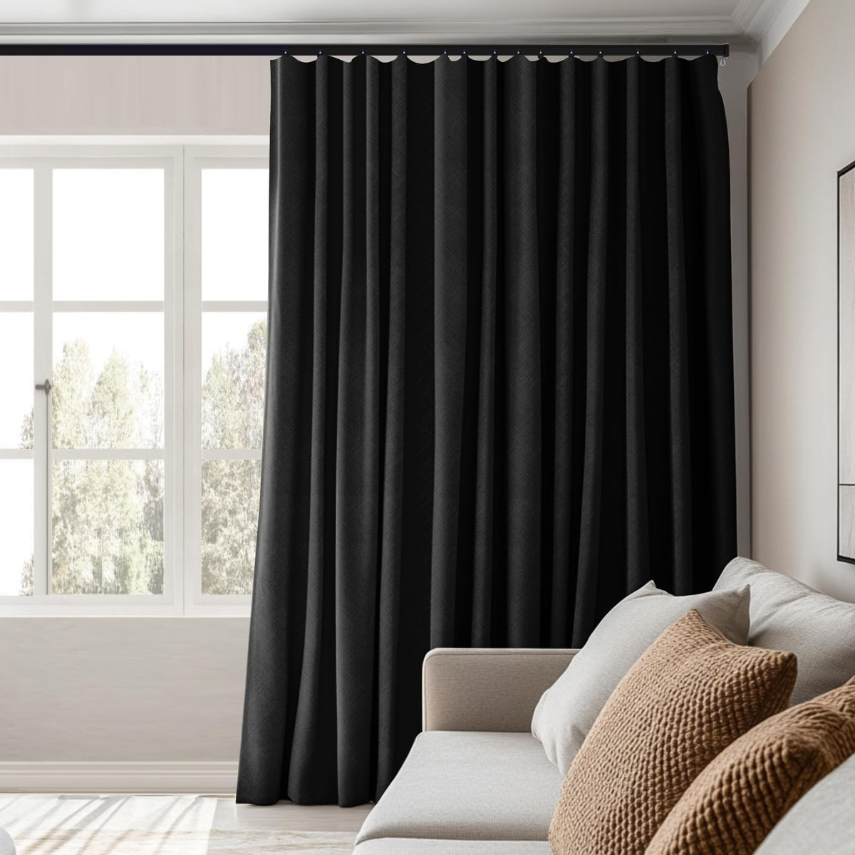 Blackout Thermal Insulated Room Divider Curtain Panel 8.3 ft x 7 ft F902