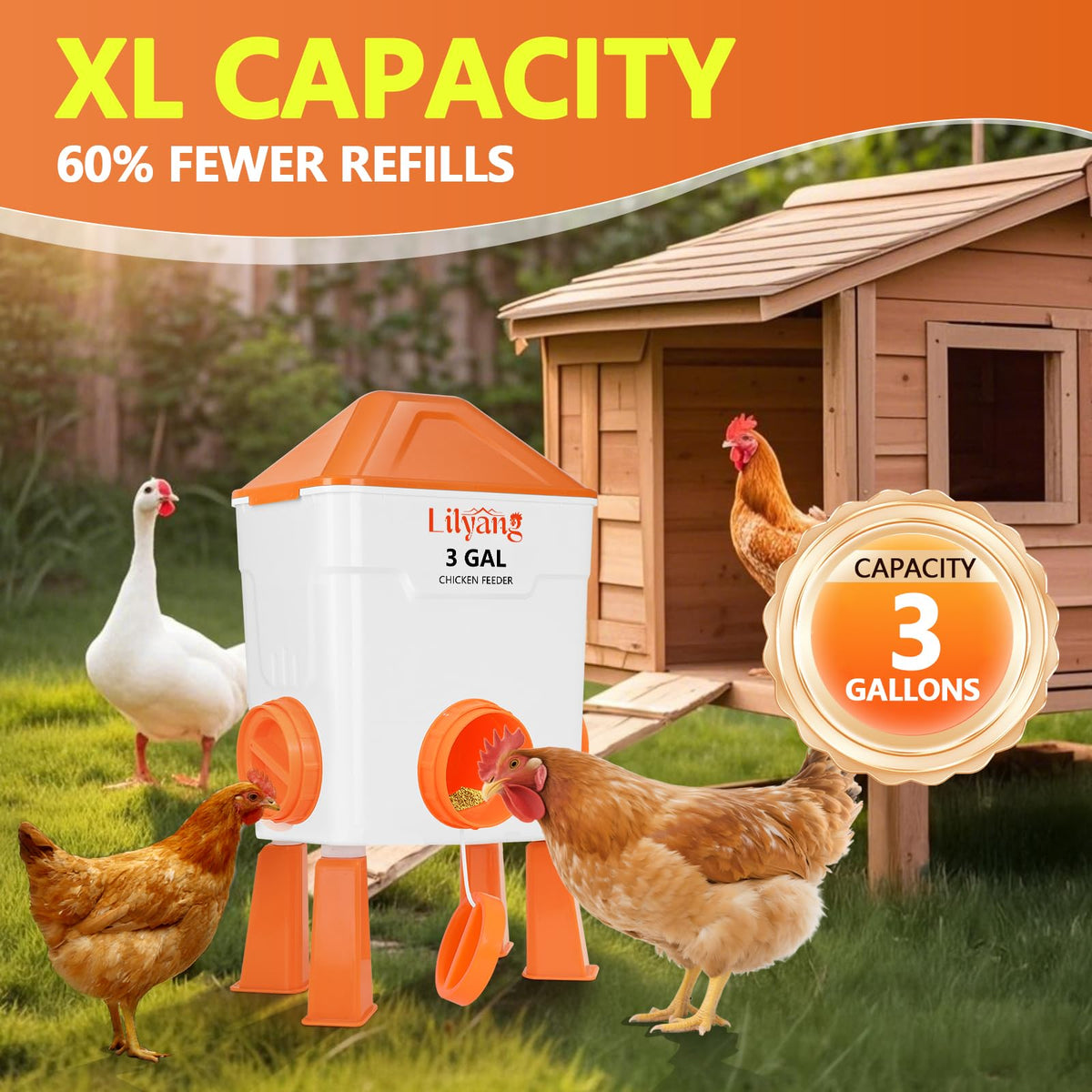 3 Gallon Automatic Chicken Waterer & Feeder Set J2385
