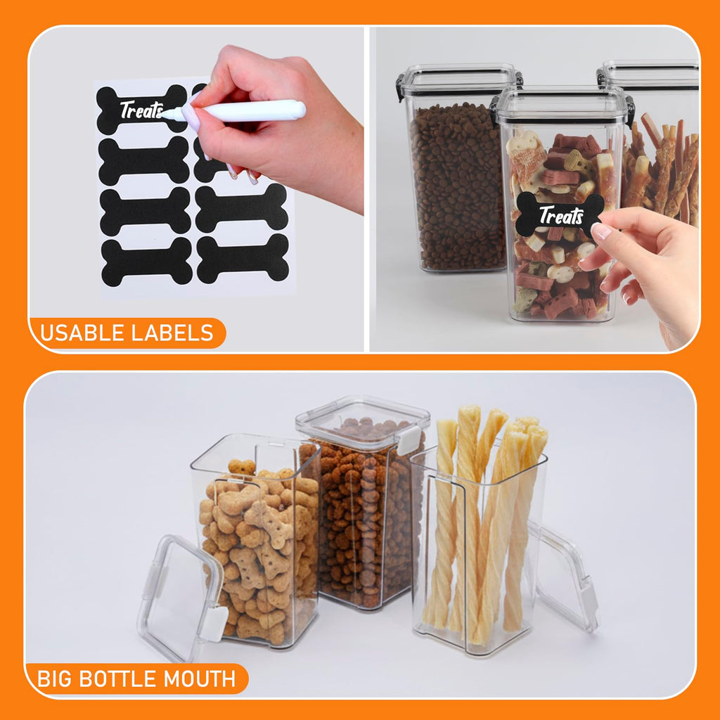 3 Pack Airtight Pet Food Storage Containers with Locking Clips E391423