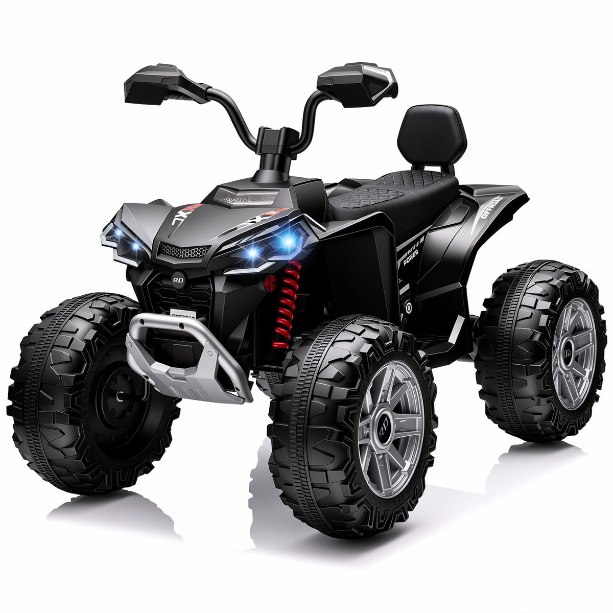 24V 2 Seater Kids ATV with LED Lights and Music, Black N42197