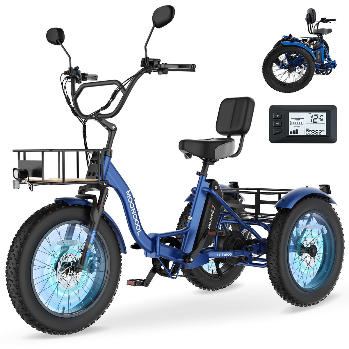 Electric Tricycle for Adults 500W 20" Fat Tire M753503