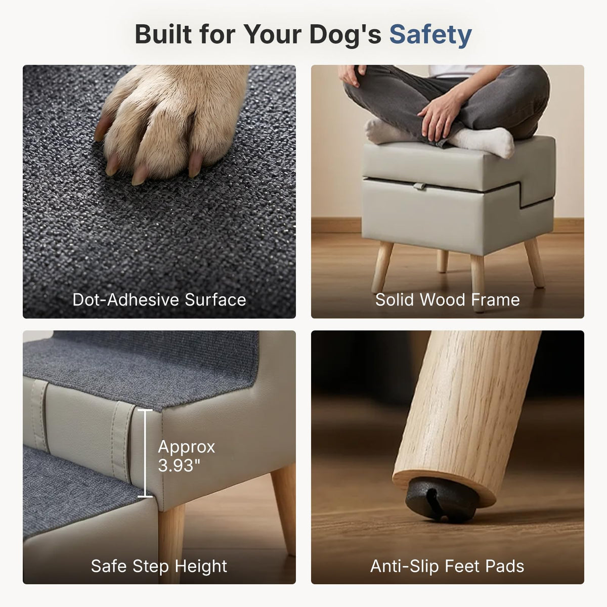 2-in-1 Foldable Dog Stairs & Ottoman L111