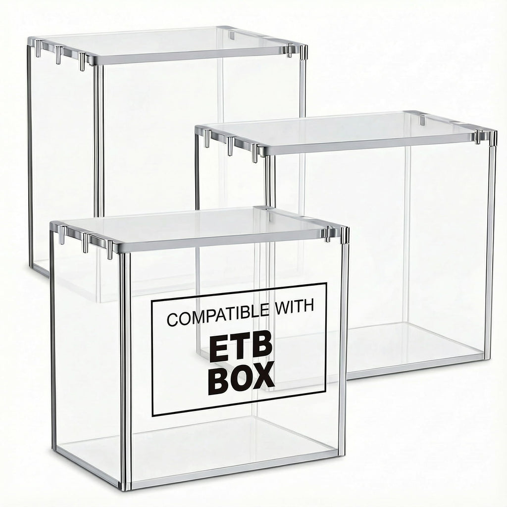 Clear Acrylic Display Boxes 3-Pack with Magnetic Lids D658031