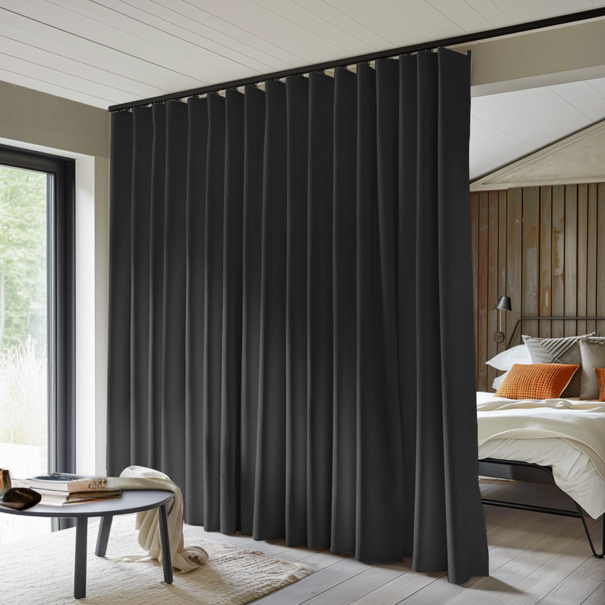 Blackout Thermal Insulated Room Divider Curtain Panel 8.3 ft x 7 ft F902