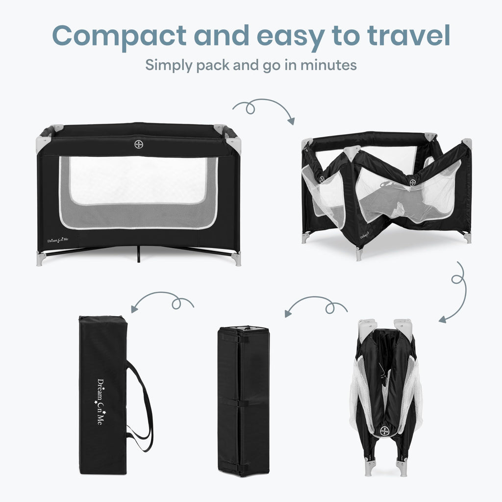 Portable Playard with Carry Bag, Black A660