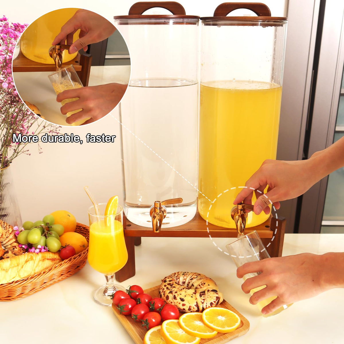 2.2 Gallon Glass Drink Dispenser with Stand L217
