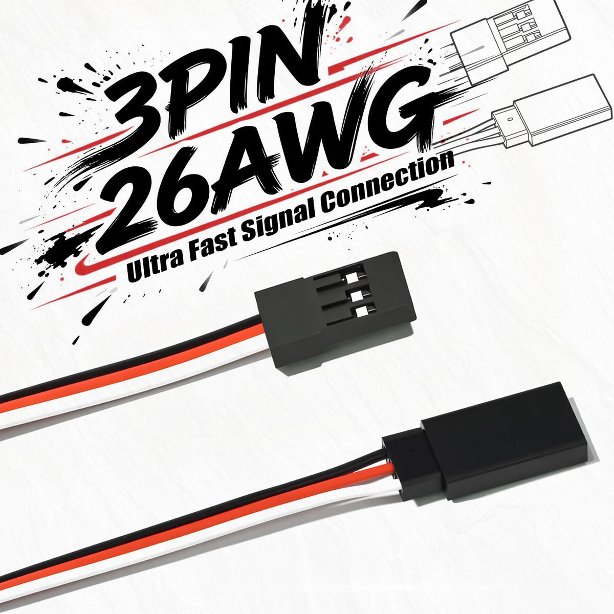 150mm 3 Pin Servo Extension Cable Y Connector 10-Pack N8003