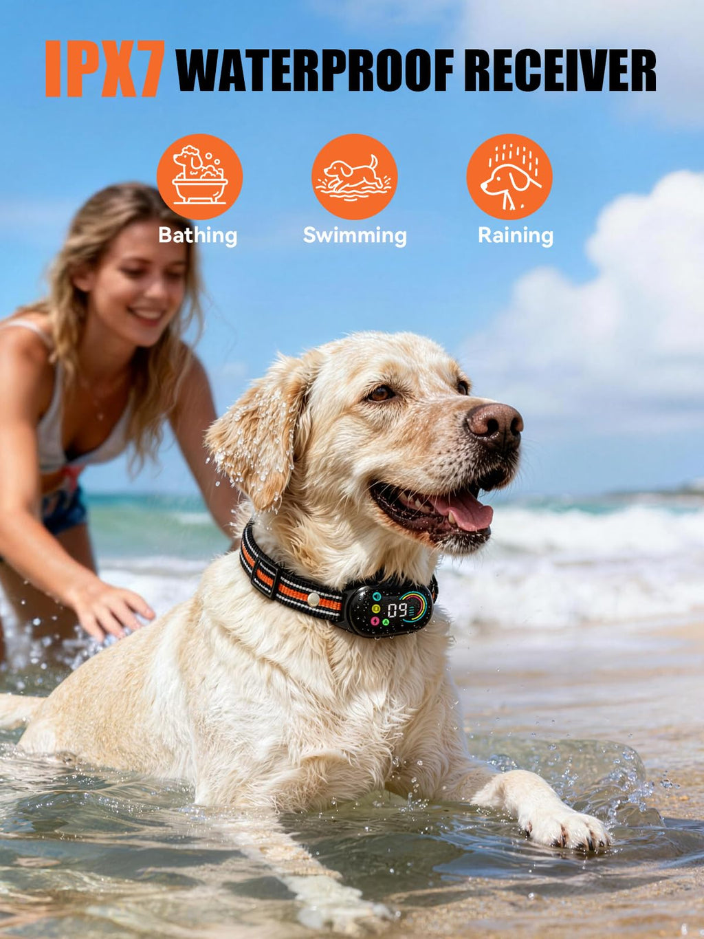 2-in-1 Dog Bark Collar & Shock Collar, IPX7 Waterproof E Collars with AI Anti-Bark/Beep/Vibration/Shock/no Shock for Small Medium Large Dog(5-120Lbs), Dog Training Collar with 3300FT Remote W517