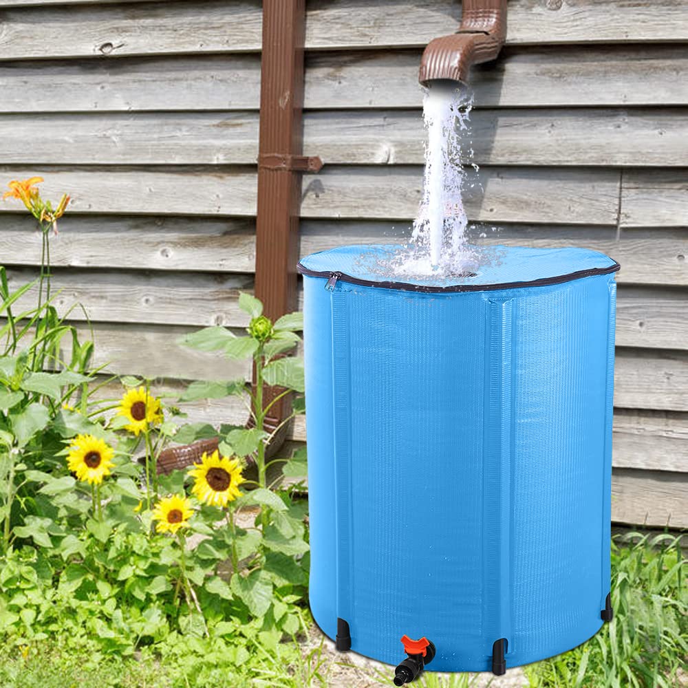 50 Gallon Blue Collapsible Rain Barrel D4964