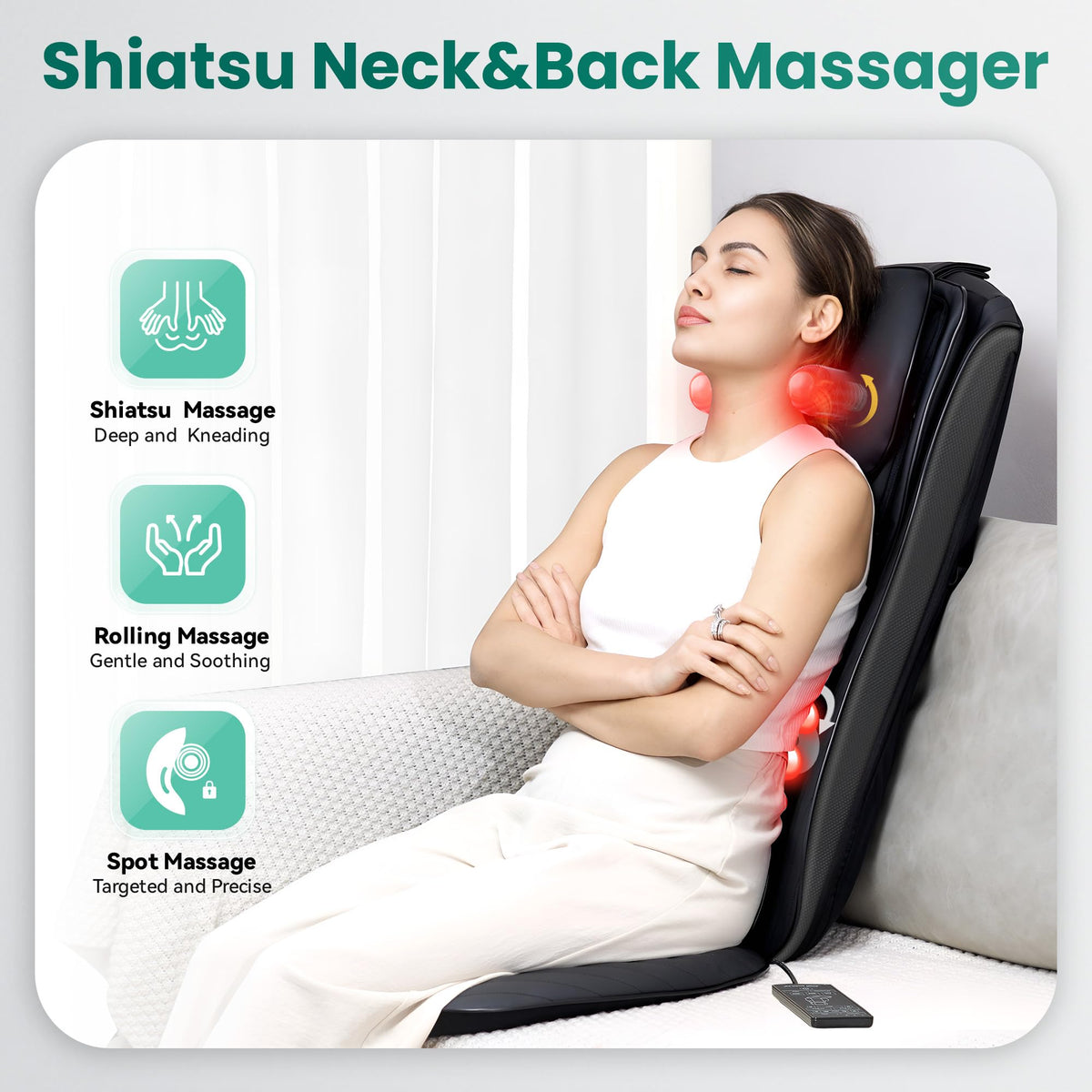 Shiatsu Neck Back Massager with Heat B389364