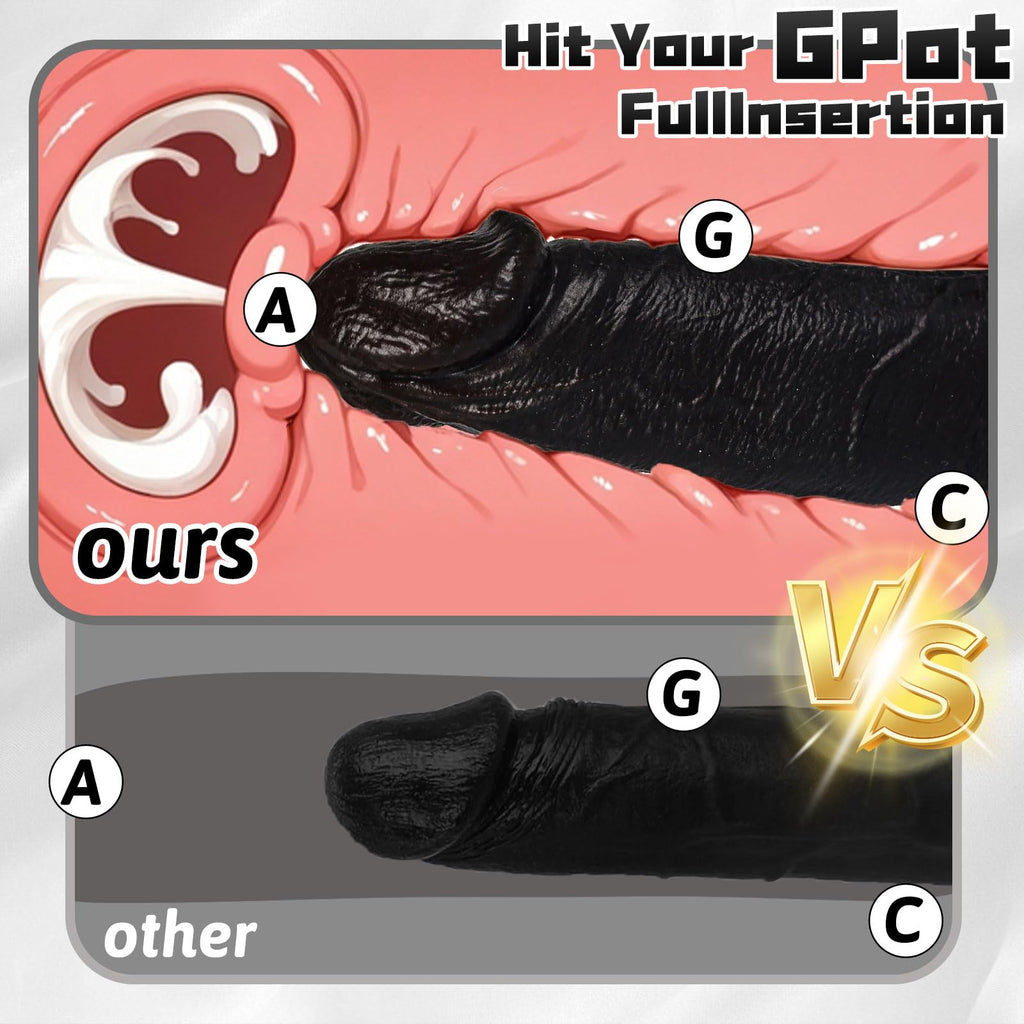 Black Realistic Silicone Dildo with Suction Cup T2831