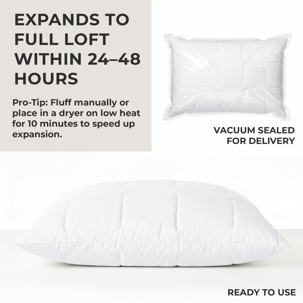 King Size White Cooling Down Alternative Pillows Set of 2 C80674