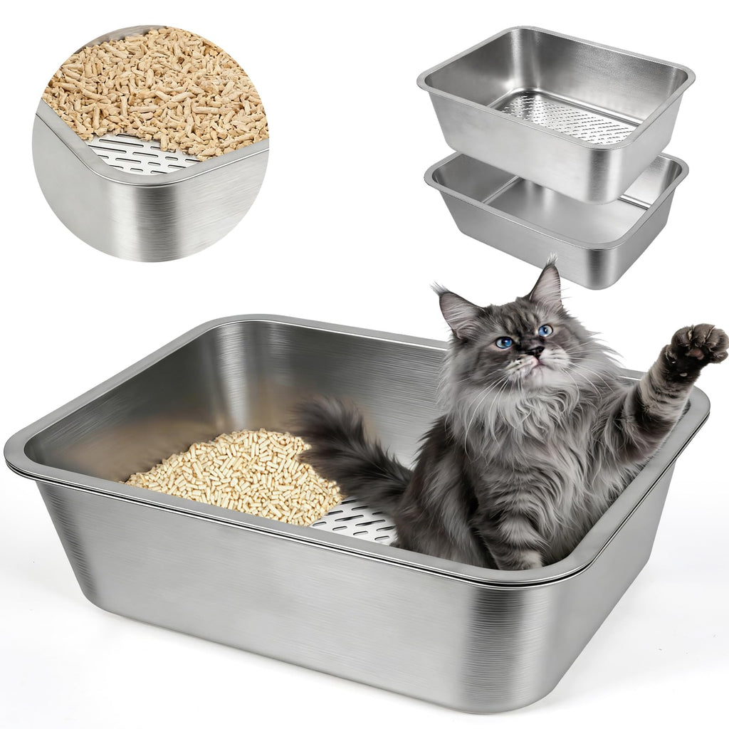 Stainless Steel Sifting Litter Box with Sifter F984