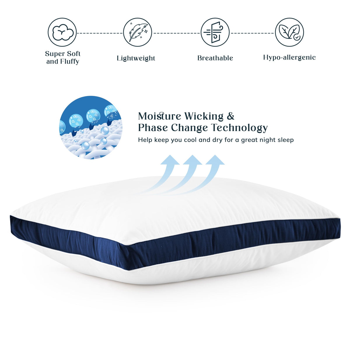 King 2 Pack Down Alternative Gusseted Pillows G674