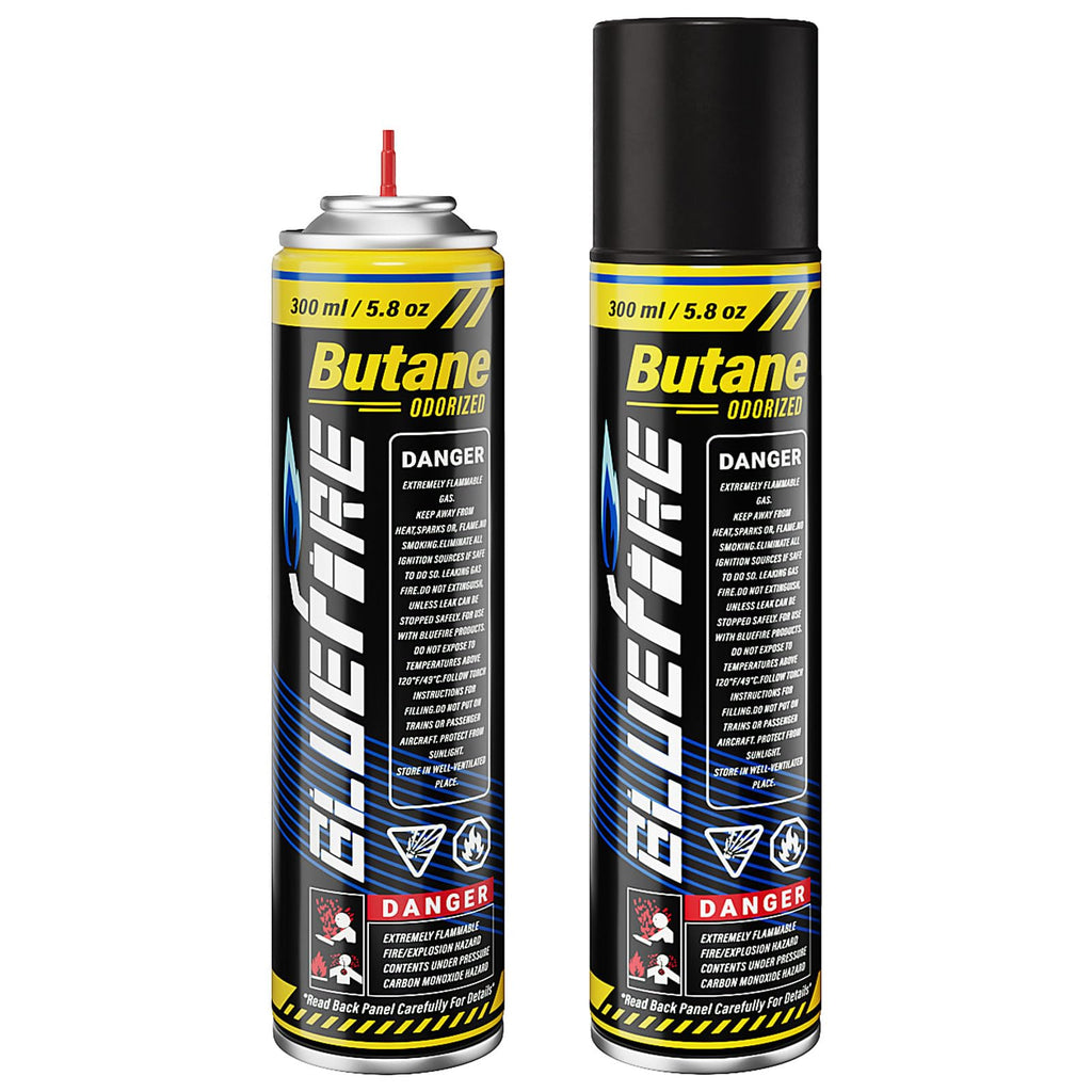 Pack of 2 Butane Fuel Refill 10.56 fl oz Canister with 5 Nozzle Adapters N557