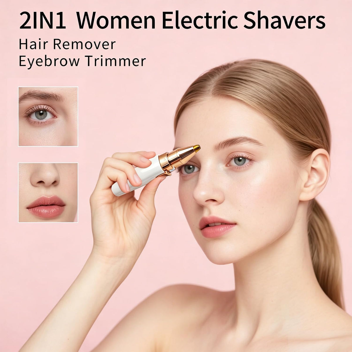 2 in 1 Electric Facial Hair Removal with LED Light A76716