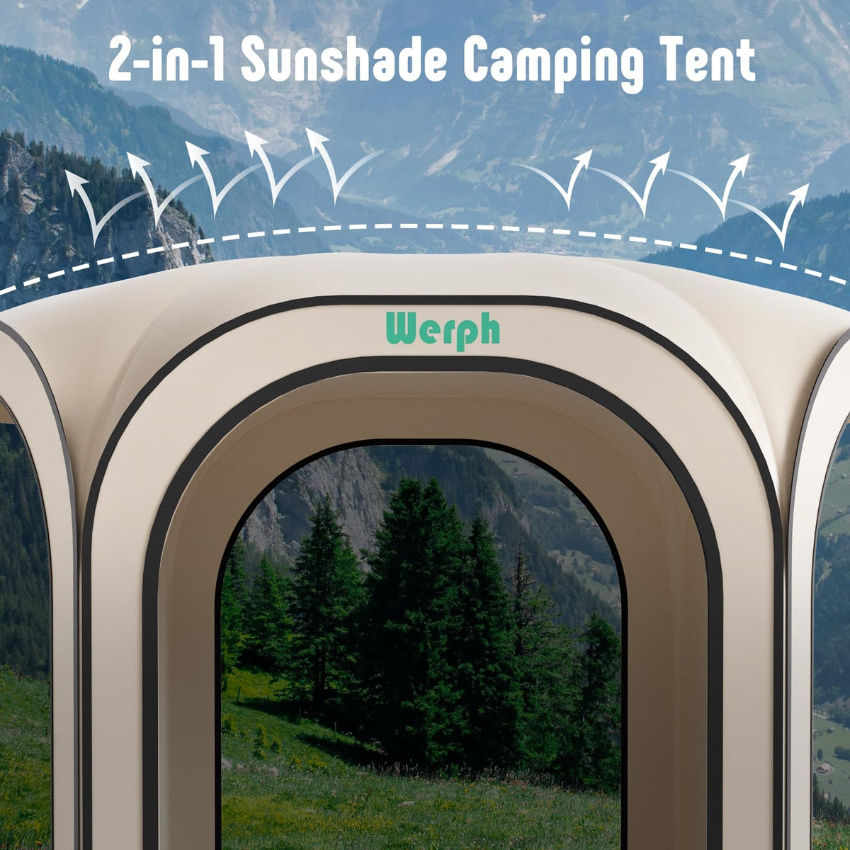 12x12 Pop Up Screen Tent, Mosquito Net Gazebo, UV Resistant, Beige F88056