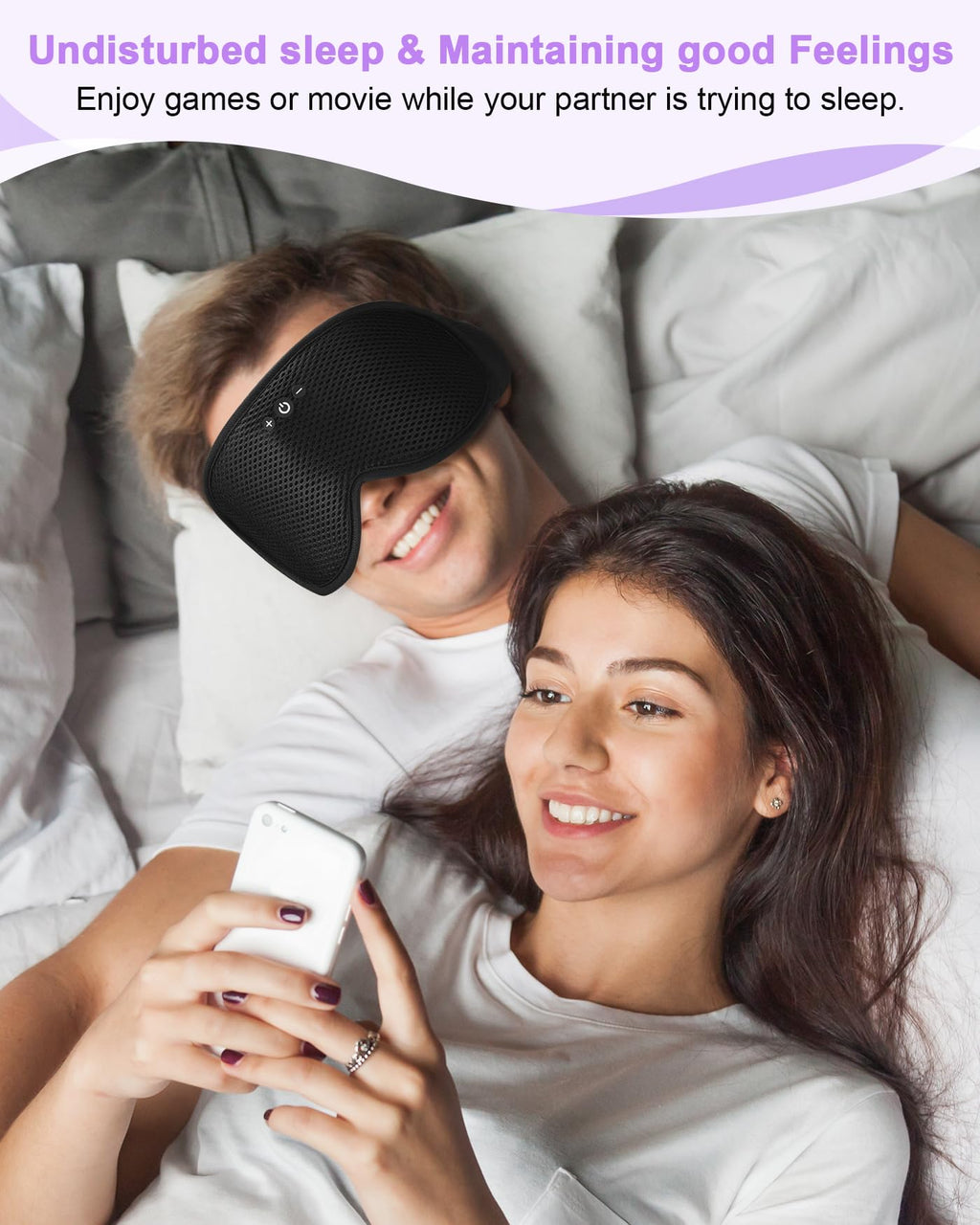 3D Contoured Sleep Mask with Bluetooth Headphones C859