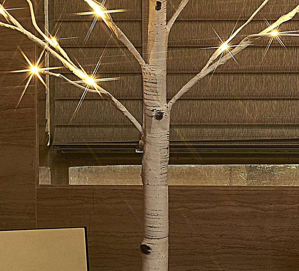 Lighted Birch Tree 8FT 240 Warm White Lights I7088