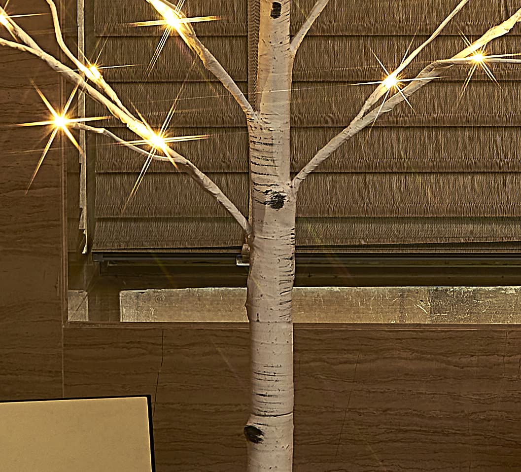 Lighted Birch Tree 8FT 240 Warm White Lights I7088