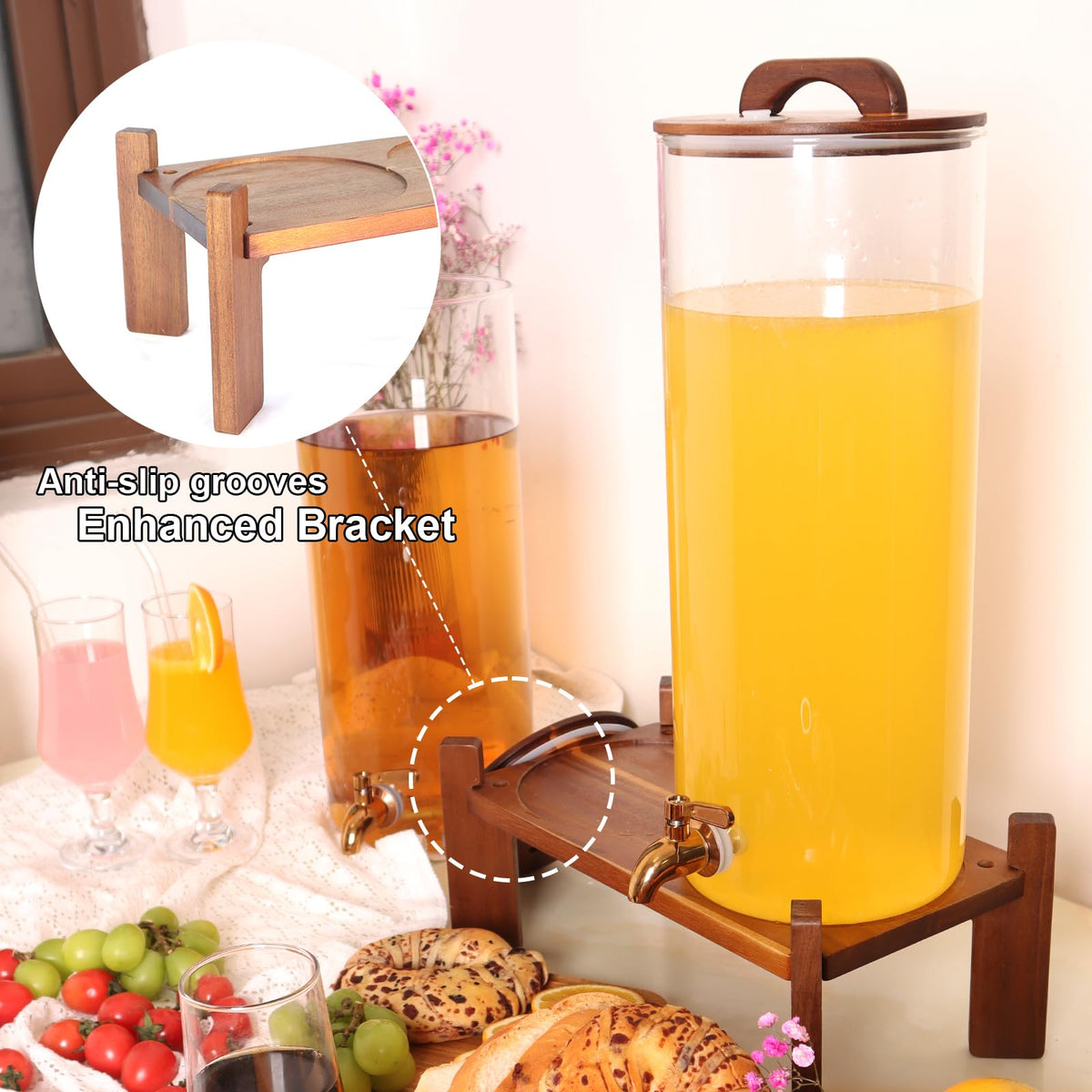 2.2 Gallon Glass Drink Dispenser with Stand L217