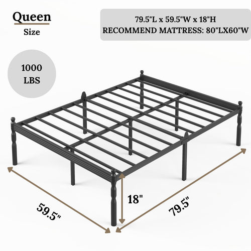18" Metal Queen Platform Bed Frame V921432