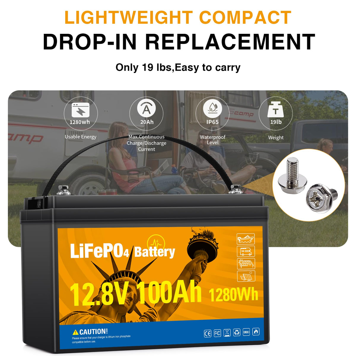 12.8V 100Ah LiFePO4 Lithium Battery A163422