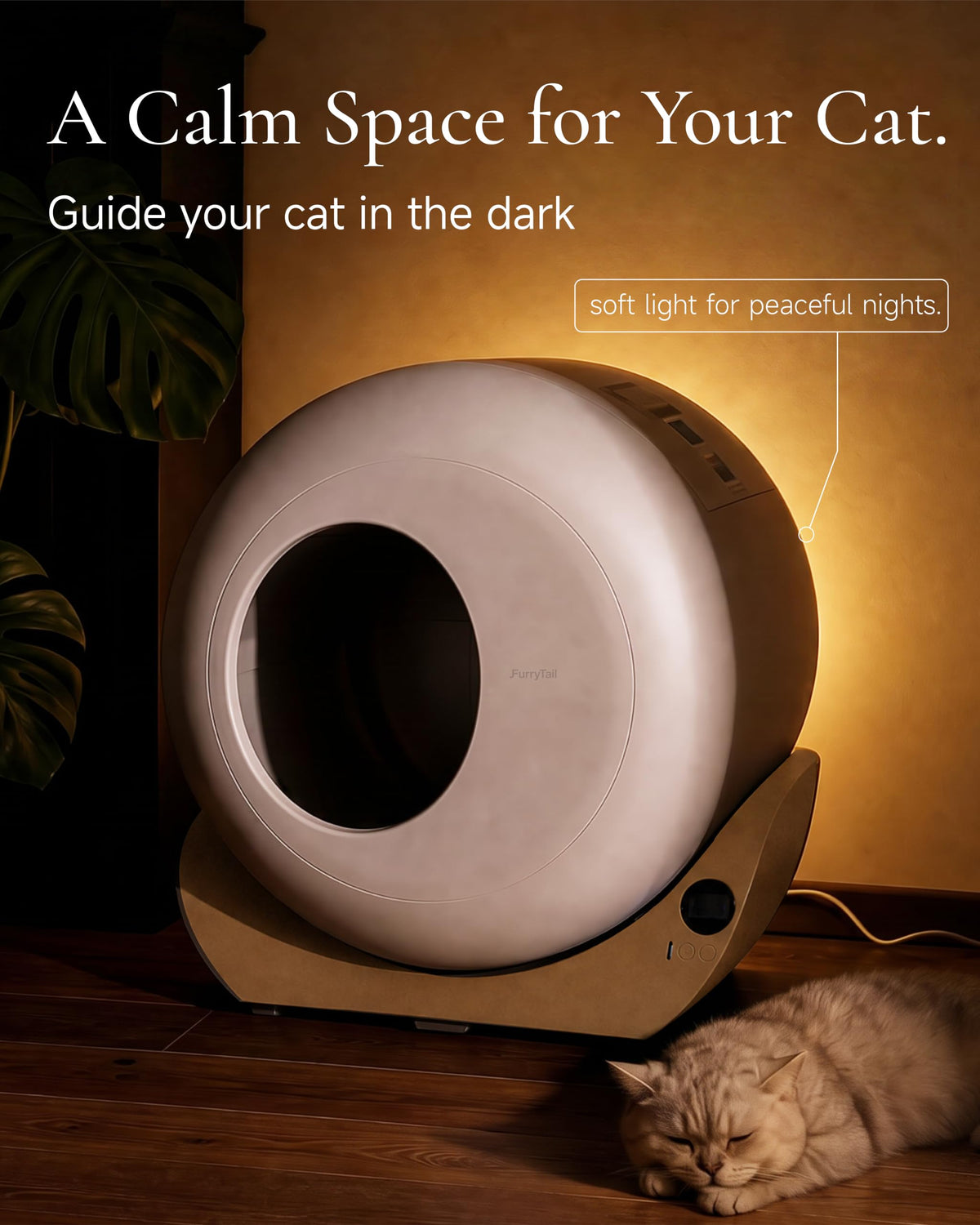 Automatic Self Cleaning Litter Box with Night Light P8149