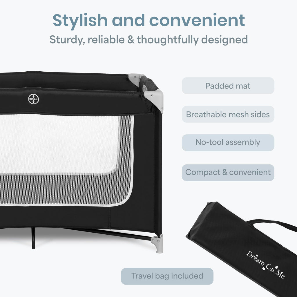 Portable Playard with Carry Bag, Black A660