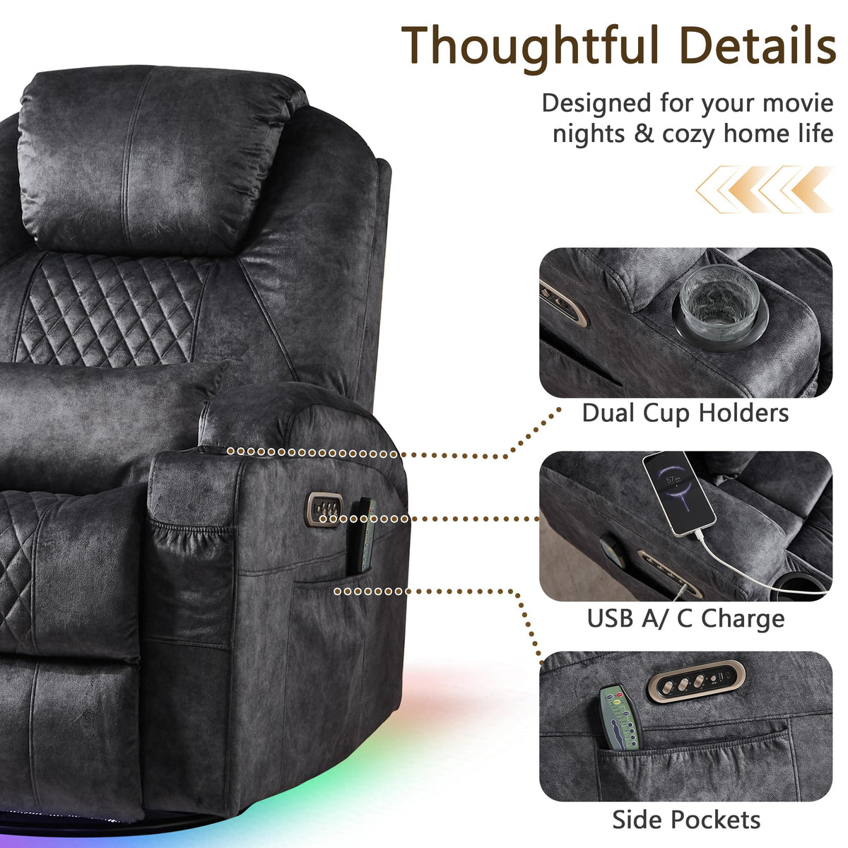 Power Swivel Rocker Recliner Chair F668347