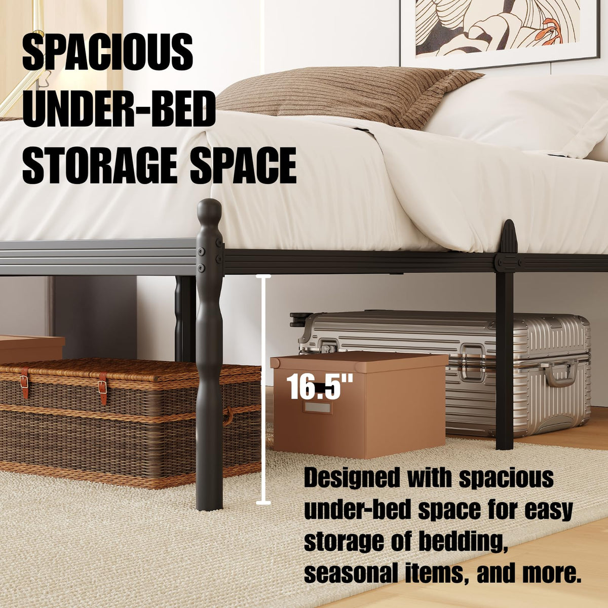 18" Metal Queen Platform Bed Frame V921432