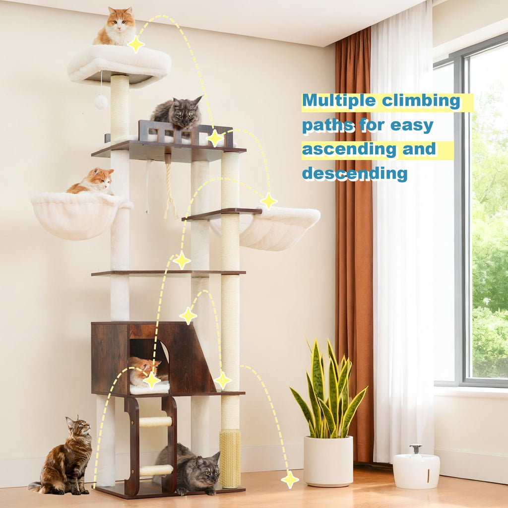 Wooden Cat Tree with Large Platforms D9800
