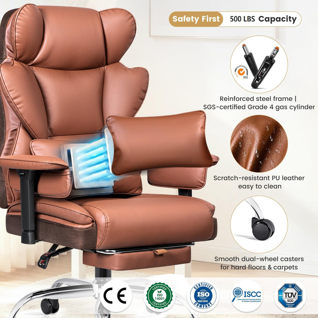 Big and Tall Office Chair 500 lbs PU Leather T231176