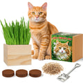 Cat Grass Growing Kit with Wooden Planter A2141