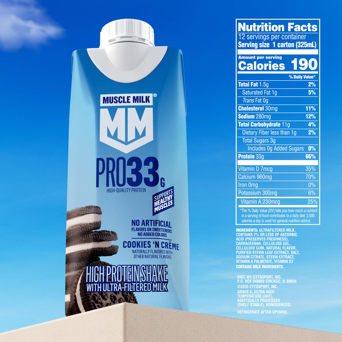 11 fl oz High Protein Shake, 12 Pack, 33g Protein, 3g Sugar W138