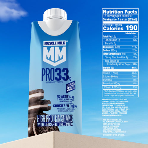 11 fl oz High Protein Shake, 12 Pack, 33g Protein, 3g Sugar W138