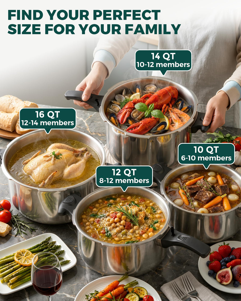 10 Quart Stainless Steel Pressure Cooker V53531