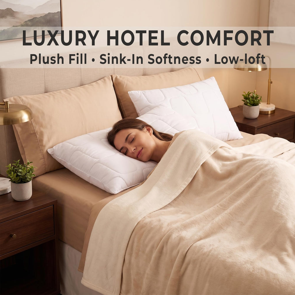 King Size White Cooling Down Alternative Pillows Set of 2 C80674