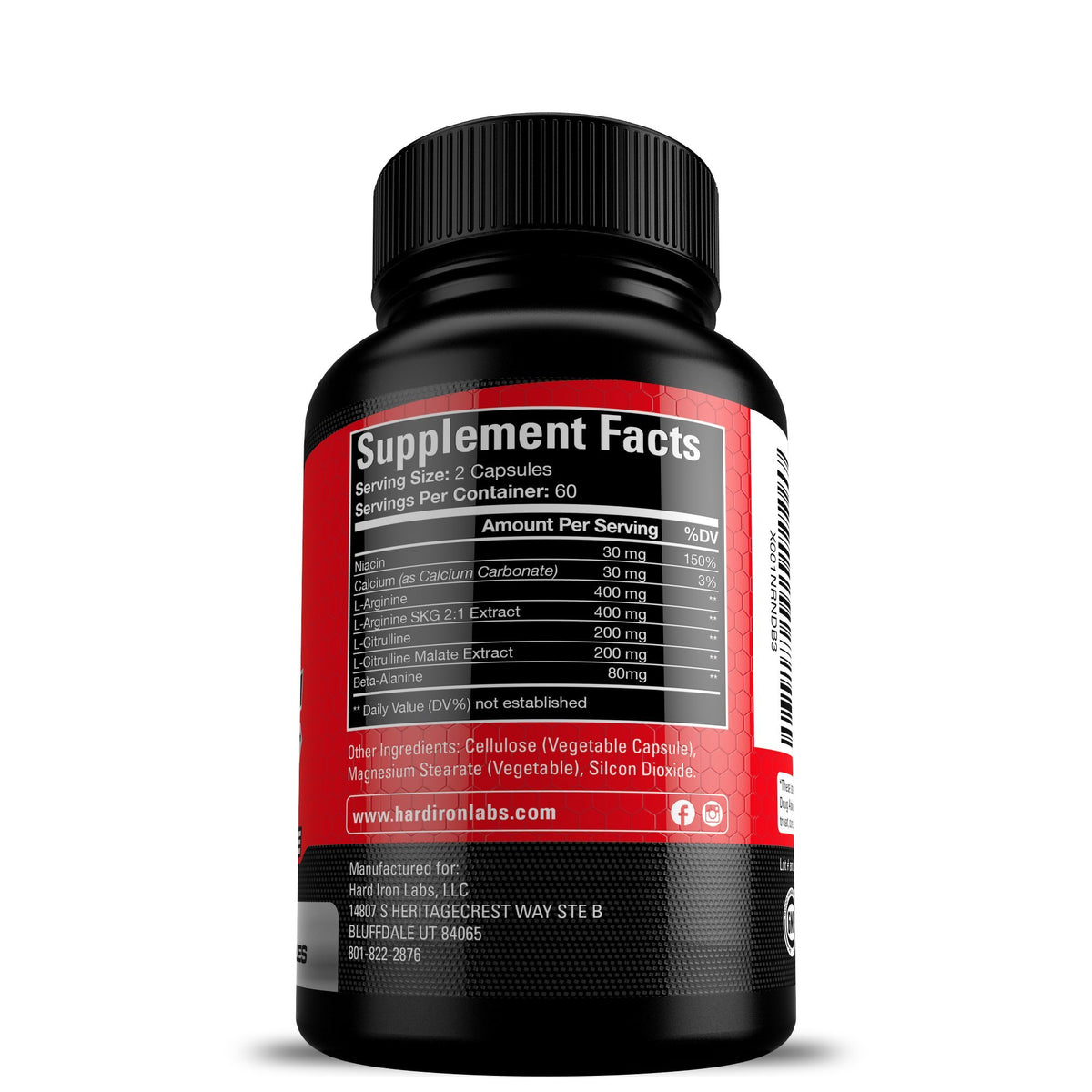 120 Capsules L-Arginine L-Citrulline Beta Alanine Pre-Workout Supplement E324655