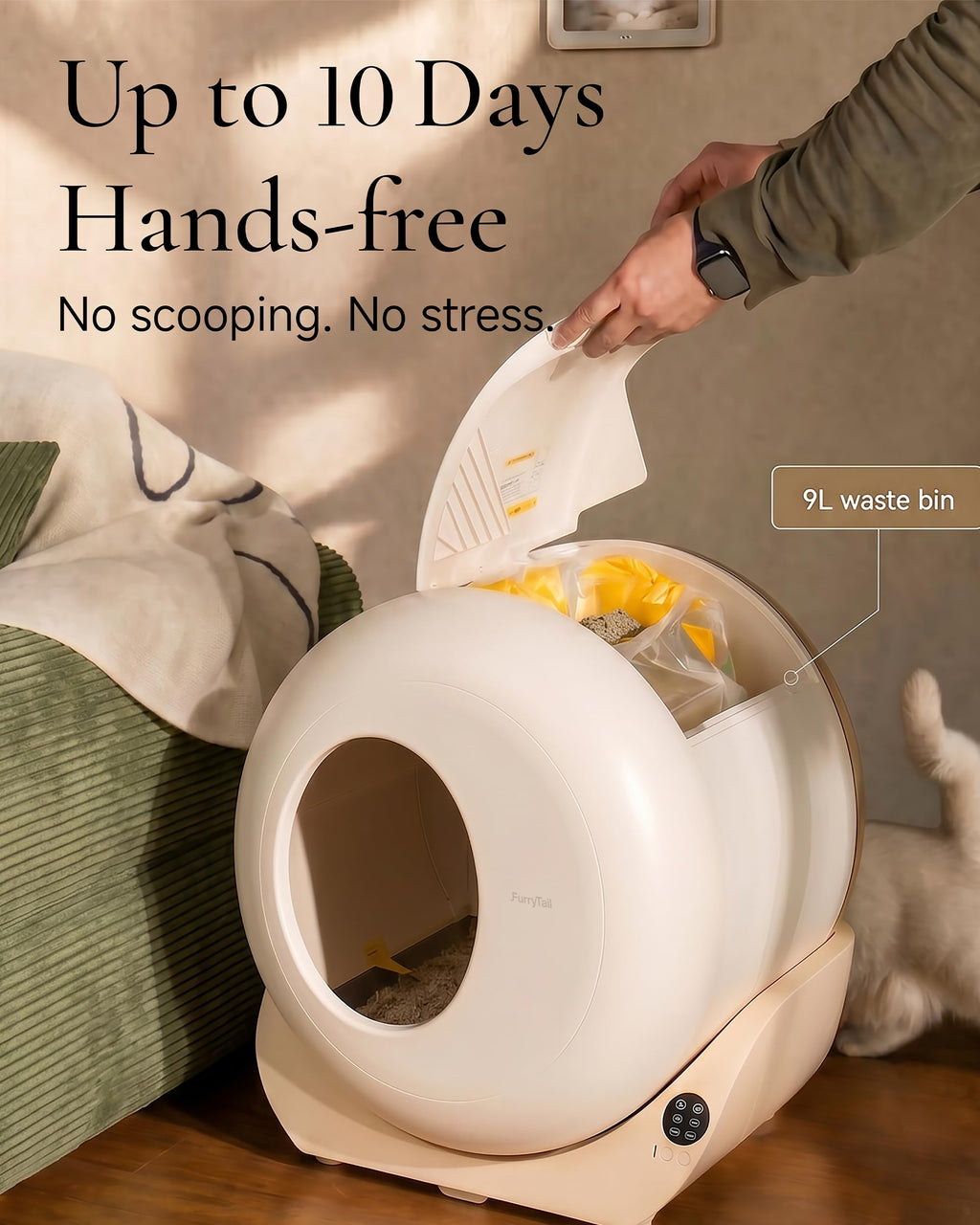 Automatic Self Cleaning Litter Box with Night Light P8149