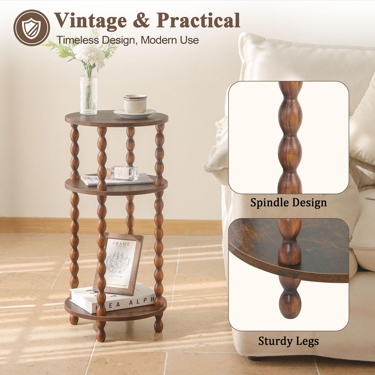 Small 3-Tier Round Side Table M5143