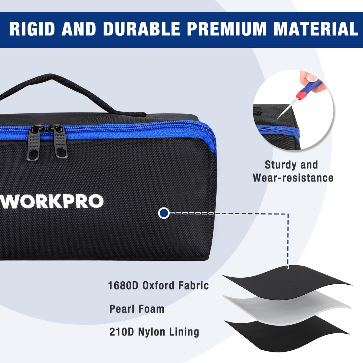 10" Wide Mouth Zipper Utility Tool Bag G794
