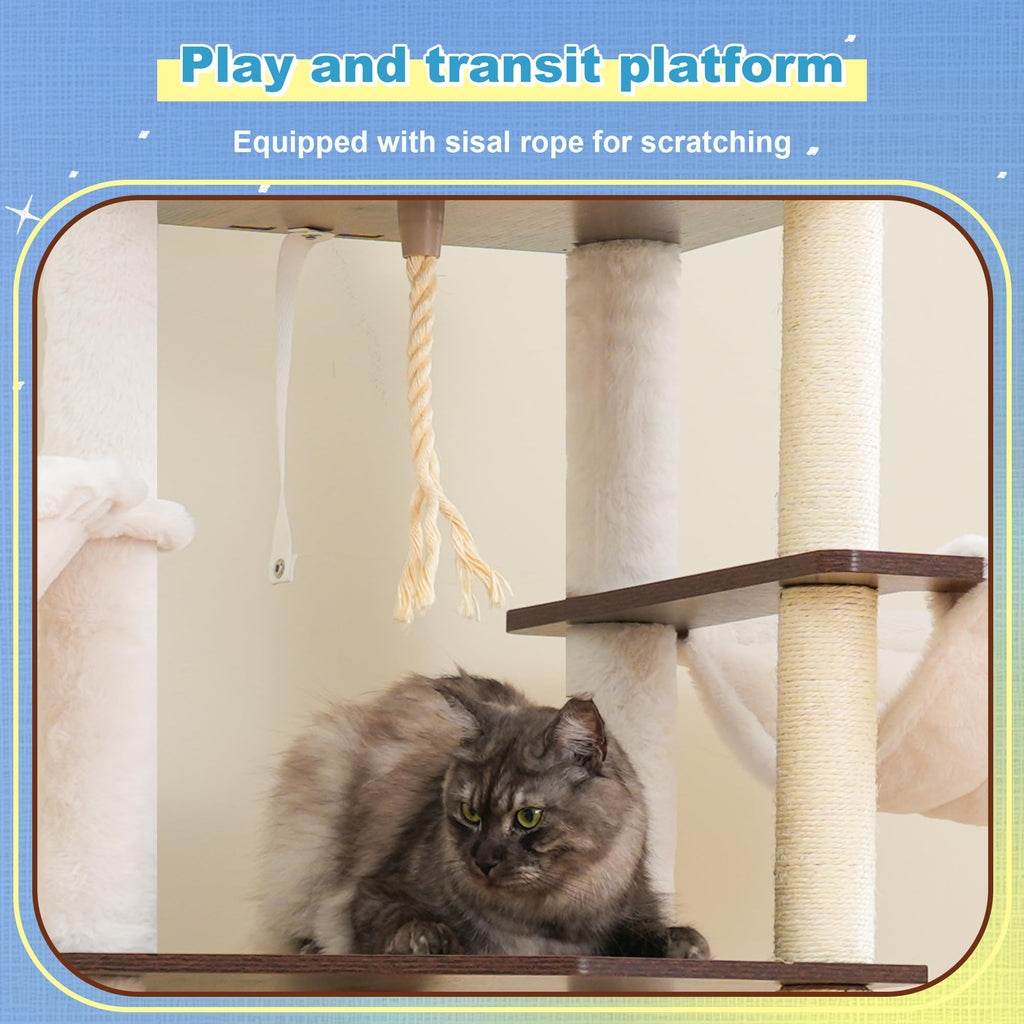 Wooden Cat Tree with Large Platforms D9800