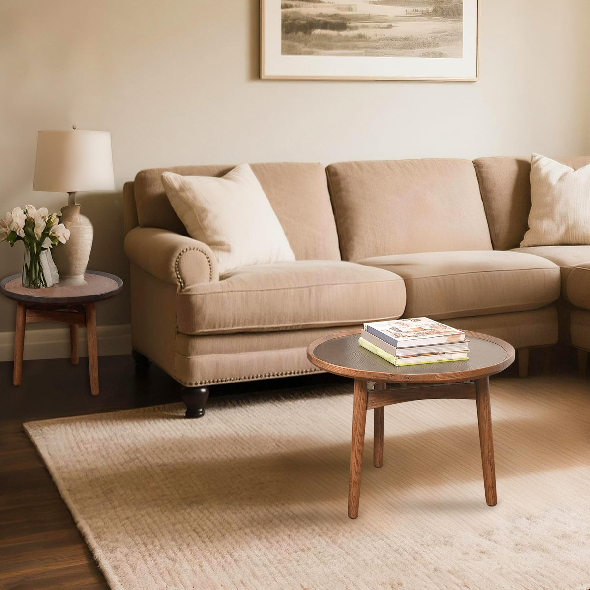 24 Round Solid Oak Coffee Table O8334