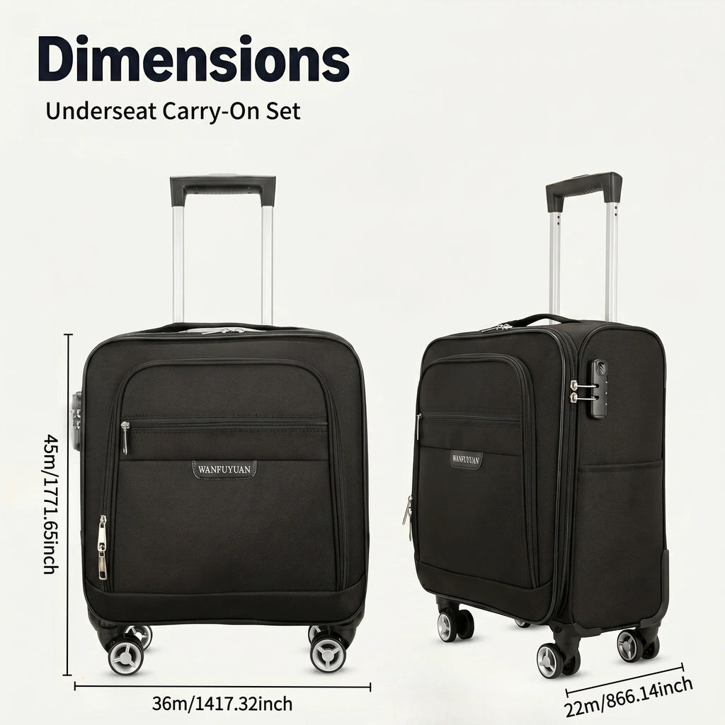 18 inch Carry on Luggage with Spinner Wheels Black H255
