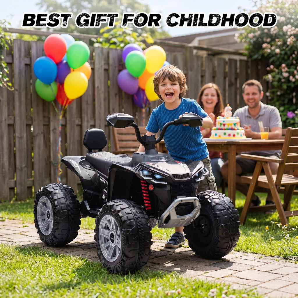 24V 2 Seater Kids ATV with LED Lights and Music, Black N42197