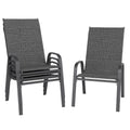Dark Grey Metal Patio Chairs Set of 4 Q7041