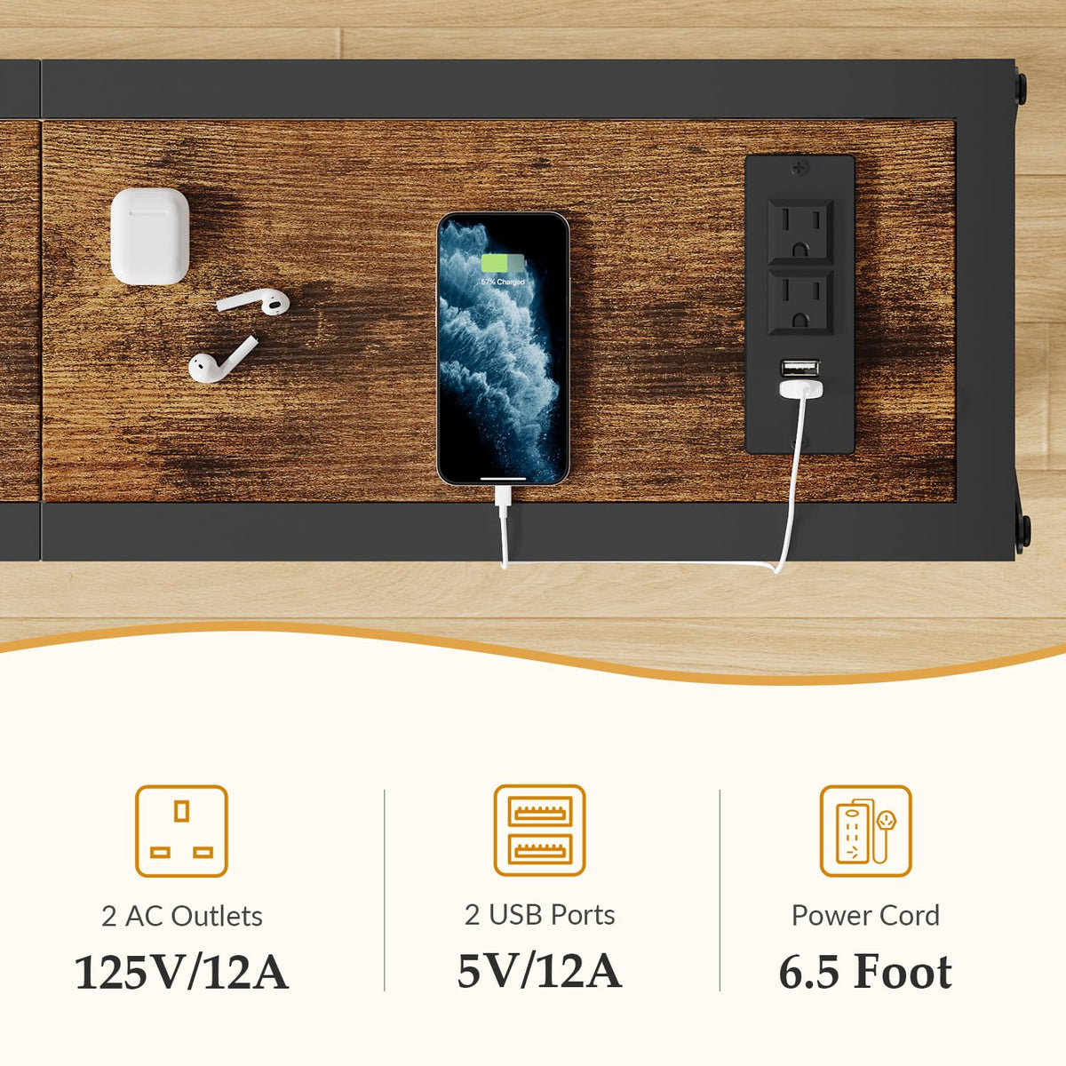 Narrow Console Table with Socket P245119
