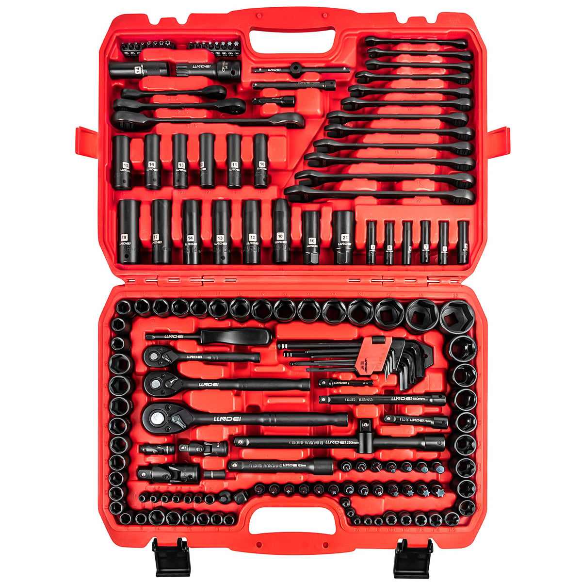 160Pc Mechanics Socket Set 1/2 1/4 3/8" Drive Metric Y22256